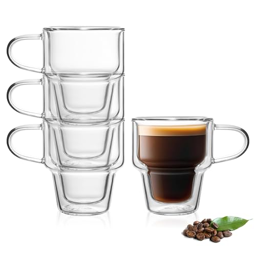 Set de 4 Mugs de Vidrio Térmico de Pared Doble 10 oz miniatura 1