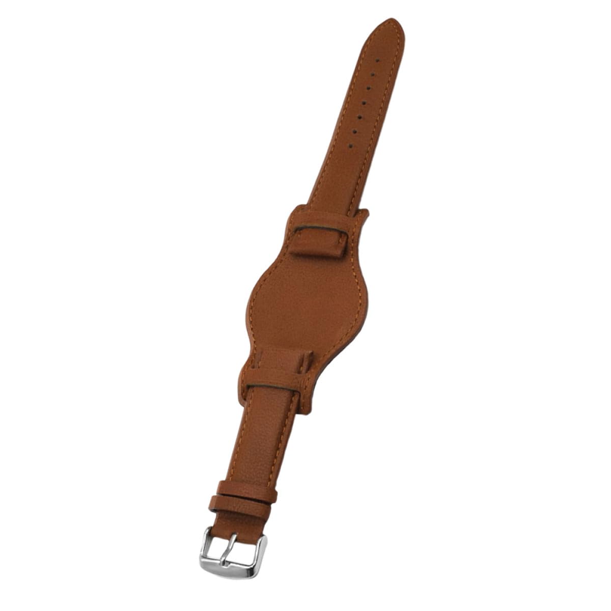 Bracelet montre 16mm cuir marron classique confortable - 8
