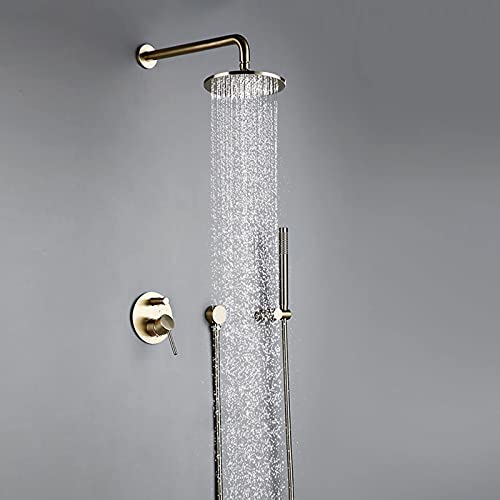 Mélangeur en laiton tap et douche à main or brossé pour rénovation de douche - 8