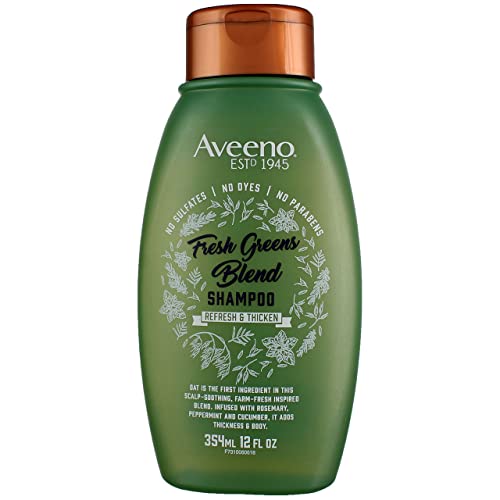Aveeno Shampoo Fresh Greens Blend 12 Ounce (Thicken) (354ml) (3 Pack)
