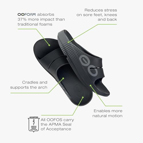 Image of OOFOS OOahh Sport Recovery Slide, Black Matrix - Women's Size 5, Men's Size 3