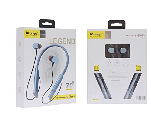 Image of Hitage NBT-726 Legend Series70 Hours Music Playtime Dual Device Connectivity Bluetooth Headset (Blue, in the Ear)