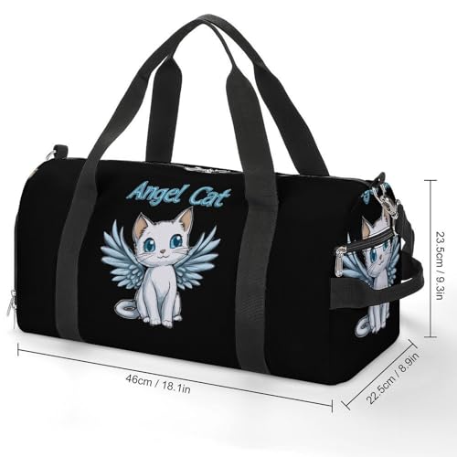 Angels-Cat Gym Bag Travel Duffle Bags Carry On Tote Weekender Bag Suitable for Men Women2