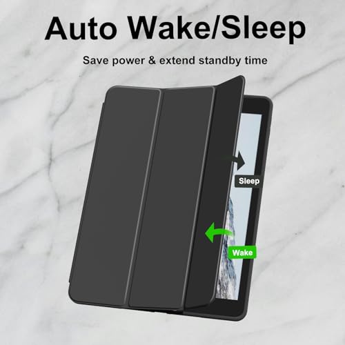 Image of Case for iPad 9th Generation 2021 / iPad 8th Gen 2020 /iPad Cover 7th Generation 2019, Silicone Case with Pencil Holder for iPad 9 /8 /7 10.2 inch, Auto Sleep /Wake, Black