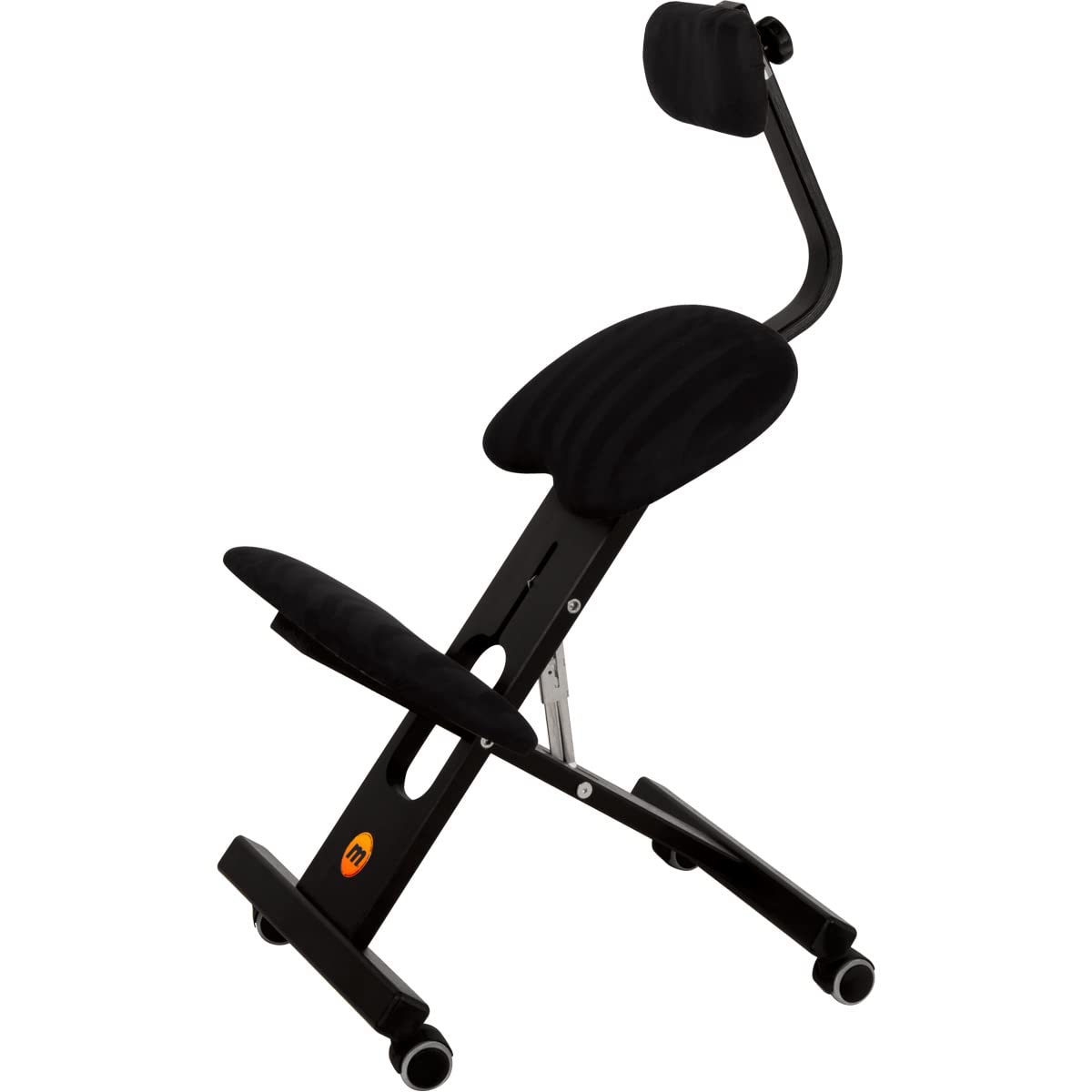 Mercurius Ergo-Soft OP Ergonomischer Stuhl Orthopädischer Kniestuhl Computerstuhl Kniehocker Stoff - Made in EU, CE, TUV (Black)