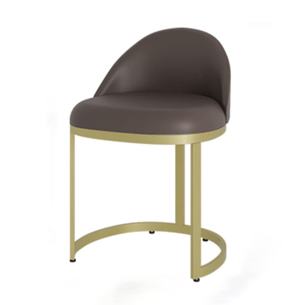 FIFOR Modern Sminkpall With Metal Leg, PU Leather Dämpad stol for Women's Make-up, Bedroom Backrest Vanity Stool (Color : Blanc, Size : 61 * 44 * 47cm)