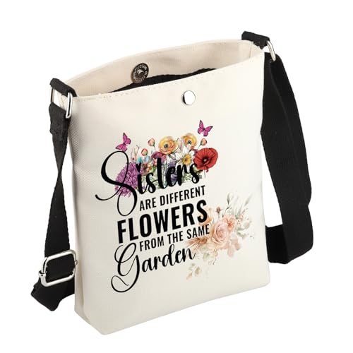 JYTAPP Sisters Bag Sister Gift For Sister Sisters are Different Flowers from Same Garden Crossbody Bag Friendship Gift3