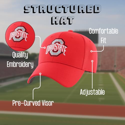 Gorra bordada ajustable con logo de equipo Ohio State miniatura 4