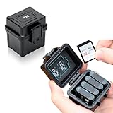 JJC カメラバッテリーケース メモリーカードケース SD SDHC SDXC MicroSD TF カード収納ケース RICOH DB-110 Olympus LI-92B LI-90B Fujifilm NP-50 Nikon EN-EL19 EN-EL10 Canon NB-13L ソニー NP-BX1 バッテリー に対応 防水 丈夫 耐圧 耐衝撃 携帯便利