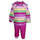  Outburst - Schneeanzug Mädchen gestreift Wasserdicht 2-Teilig Skianzug, Mehrfarbig, Größe 98