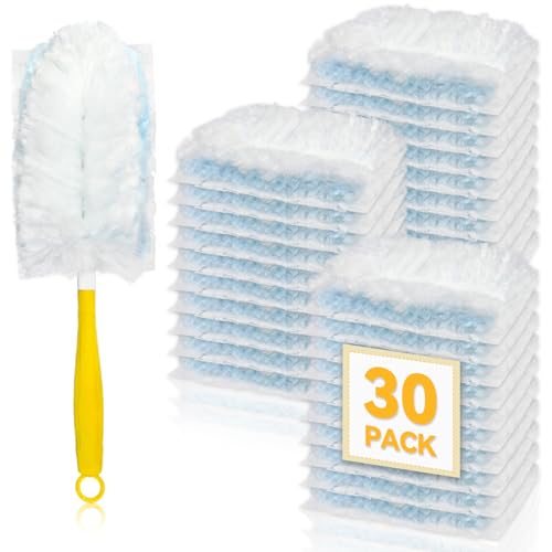 Image of 30 Pack Dusters Refills Compatible with Swiffer Duster Handle Models, 180 One Sided Duster Refills for Short and Extendable Handles, with 1 Pack Handle