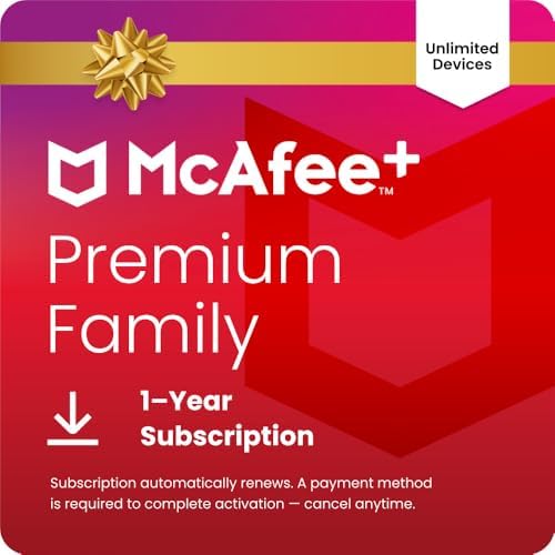 McAfee+ Premium Family Unlimited Devices | AntiVirus Software 2026 for Windows PC & Mac, AI Scam Detection, VPN, Parental Controls, ID Monitoring |1 Year Subscription with Auto-Renewal | Download McAfee+ Premium Family Unlimited Devices | AntiVirus Software 2026 for Windows PC & Mac, AI Scam Detection, VPN, Parental Controls, ID Monitoring |1 Year Subscription with Auto-Renewal | Download