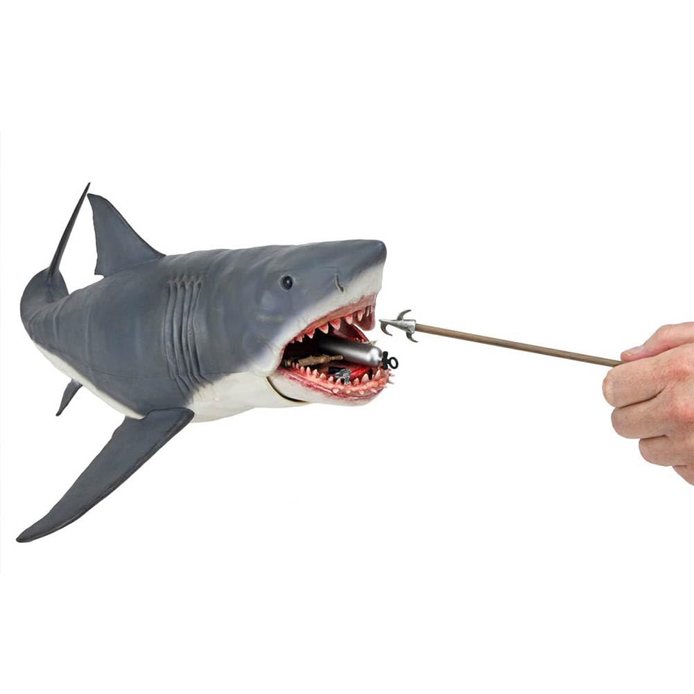 La Partita degli Squali - Statuetta Orrore 45 cm, Figura da Testa a Coda, Modello Animale con Accessori, Statua in PVC da Collezione, Decorazione per la Casa, Regalo