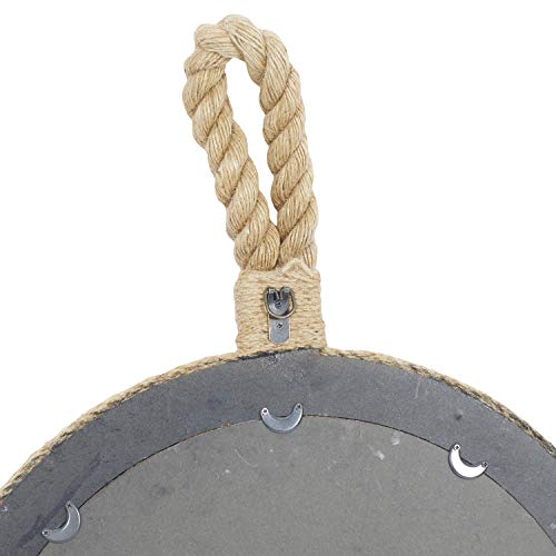 Deco 79 Jute Rope Room Wall Mirror Small Twisted Rope Entryway Mirror with Handle, Wall Mounted Mirror 23" x 2" x 34", Brown - Image 6