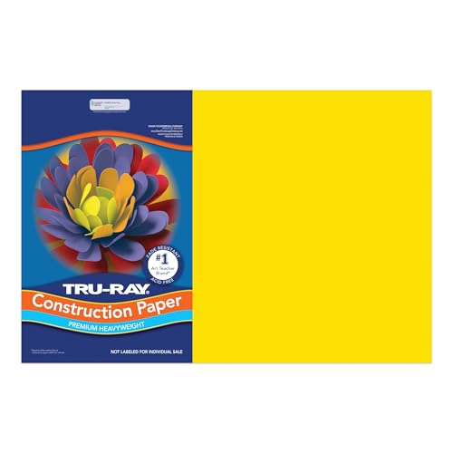 Papier de construction Tru-Ray jaune à texture de qualité supérieure - 2