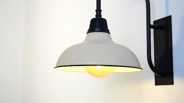 Image of JONATHAN Y Stanley 1-Light Gooseneck Sconce 12.25 inch, Matte Almond /Black
