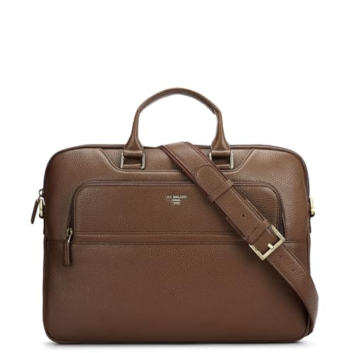 Image of Da Milano LeatherLaptop Bag for Men & Women | Laptop Messenger Bag | Fits Up To 15 inch Laptop | Ideal for Office Purpose (10018A)
