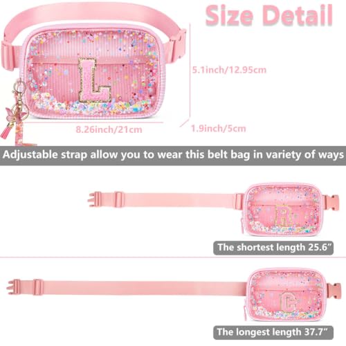 Image of Initial Fanny Pack for Girls - Belt Bag for Teens Kid Teen Girl Kid Birthday Gift Pink O