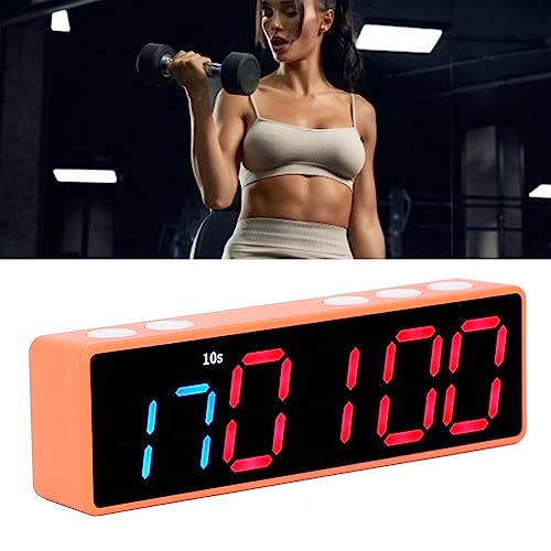 Cronómetro digital portátil flexman Fitness Timer Clock con pantalla LED antivértigo, 12 funciones para entrenamiento en casa, garaje o escuela (azul y rojo) miniatura 6