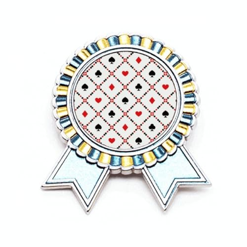 Broche carte à jouer en métal haut de gamme médaille de prix de prestige