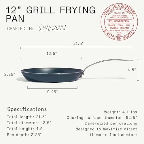 Poêle en acier au carbone assaisonné 30,5 cm compatible induction - 4
