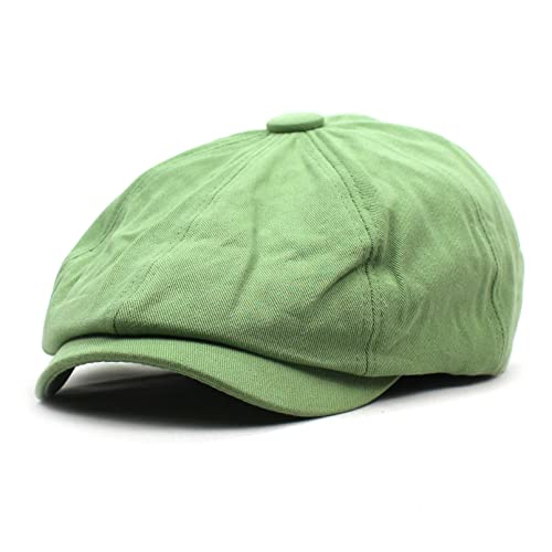 N A Bérets Béret en Coton Chapeau Rétro pour Hommes Et Femmes Chapeau Gavroche Chapeau Octogonal Chapeau De Soleil Vert, 56-58