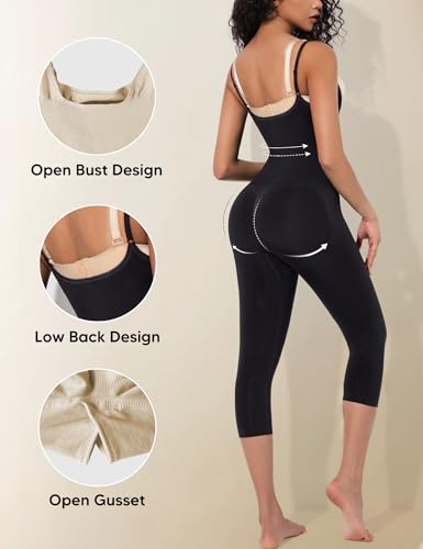 Women Open Bust Full Bodysuit Tummy Control Shapewear Body Shaper Butt Lifter Thigh Slimmer2
