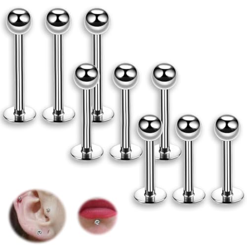 COYUN 9 Pcs Piercing Labio, Acero quirúrgico del Labio Piercing
