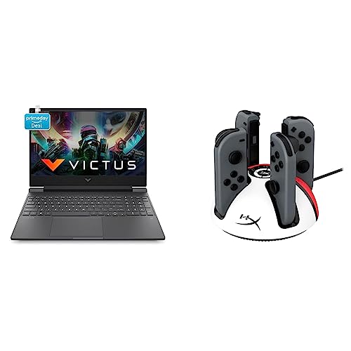 Image of HP Victus Gaming 12th Gen Intel Core i7 12650H 15.6 inch(39.6 cm) FHD Gaming Laptop & HyperX ChargePlay Quad 2 Nintendo Switch Controller Charger
