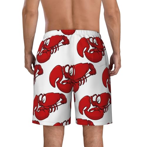 Red Lobster Print Print Men's Beach Pants Lightweight Quick-Dry Swim Pants with Mesh Lining for Men4