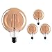 Crown LED 3x Edison Lampadina Led E27 - Dimmerabile - Lampada Led Tubolare - 4W, Bianco Caldo, 230V, EL05 – Lampadina Led E27 Luce Calda a Filamento in Stile Retrò Vintage - Valutazione Energetica A+