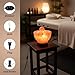 POHS Himalayan Pink Salt Fire Bowl Lamp with 5 Massage Balls, dimmable Switch Electrical Cord, with Replaceable Bulbs, Premium Wood Base.