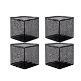 4 Pcs Pond Plant Baskets, Reusable Breathable Mesh Water Garden Pond Plant Pot for Water Garden Pond Bog Plant Aquatic Plants and Home Garden Decoration (Black#Square)
