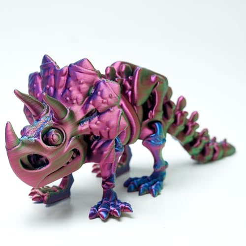 Figurine dinosaure flexible 3D, le squelette tricératops pour déco et panier d'Halloween