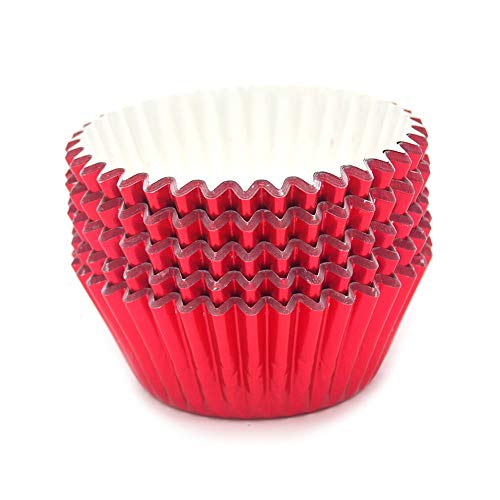 Image of Standard Red Foil Cupcake Liners Muffin Baking Cups for Party and More, 100-Count