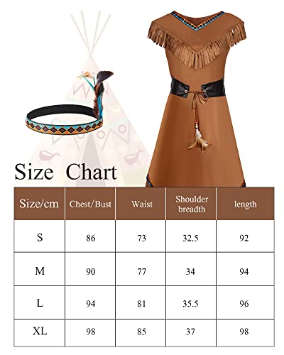 Haysandy Native Indian Costume Accessory Women American Costumes For Girl Cosplay Dress Party Supply (Large) #TOP1