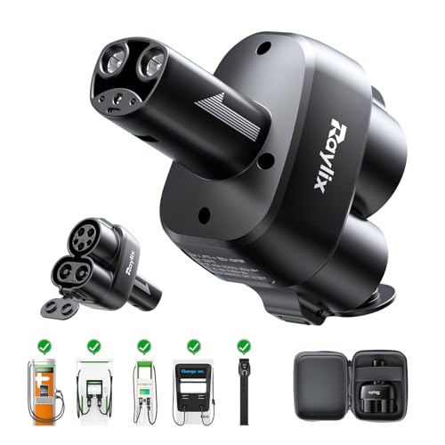 Raylix 2In1 CCS & J1772 to Tesla Adapter, Only Fit for Tesla Model Y 3 X S (2021-2026), Fast 250kW Charging, CCS1 to Tesla Charger Adapter, Compatible with DC Level 3 & AC Level 1/2 Charging Stations