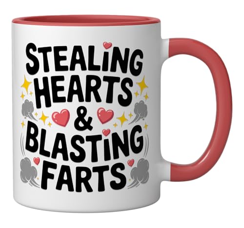 Taza de cerámica roja y blanca 11 oz miniatura 2