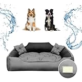 🦁 Versátil: la solución perfecta todo en uno. La superficie es impermeable y fácil de limpiar, el relleno interior de forro polar extra suave y el suelo antideslizante. Gracias a los laterales transpirables es adecuado para perros en verano. Además, las camas para perros son lavables a mano para perros grandes.