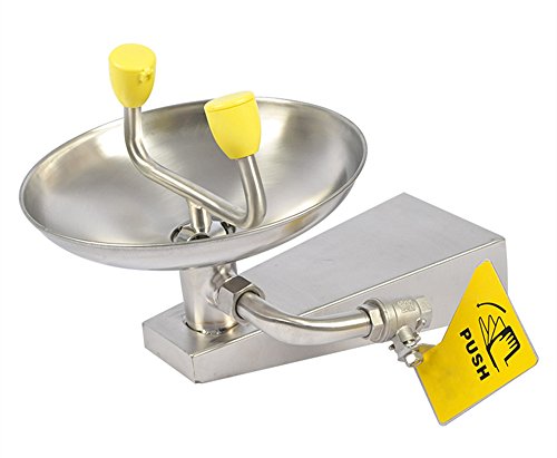 CGOLDENWALL New Stainless Steel Emergency Wall Mounted Eyewash Station Emergency Eyewash Eye Washer