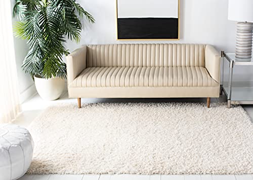 Safavieh August Shag Collection Area Rug - 5'3" X 7'6", Ivory, Solid Design, Non-Shedding & Easy Care, 1.5-Inch Thick Ideal For High Traffic Areas In Living Room, Bedroom (Aug200C) #TOP1