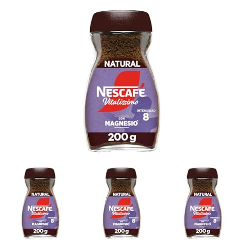 Nescafé Vitalissimo Café Soluble, con Magnesio, 200g (Paquete de 4)