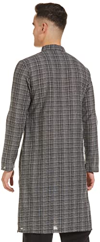 Image of Manthan Men's Cotton Full Sleeves Kurta, Mandarin Collar Ethnic Knee Length Kurta