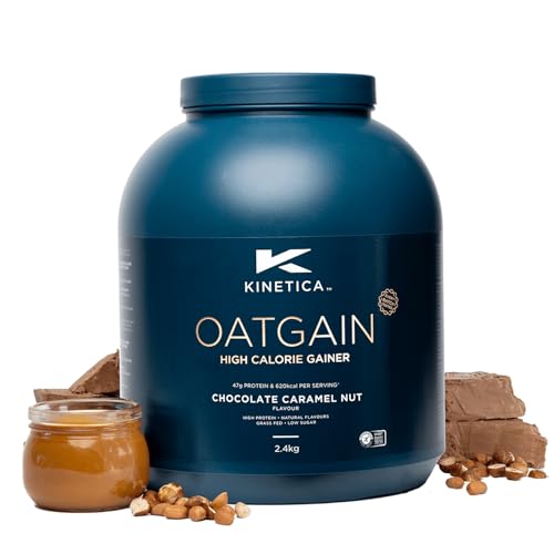 Kinetica OatGain Weight Gainer 600+ calories & 47g Protein per serving, 2.4 kg, 15 servings Chocolate Caramel flavour