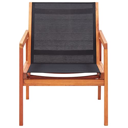 VIHHQGC Fauteuil de jardin en bois massif d'eucalyptus avec housse en textilène respirant pour l'extérieur - Chaise de jardin en bois d'eucalyptus avec...