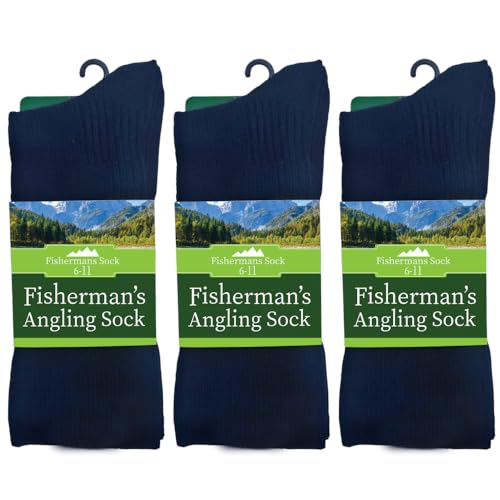 3 Pairs Mens Thermal Socks Thick and warm Boot Wool Fishing Socks, 6-11 (UK, Numeric, 6, 11, Regular, Regular, Navy)