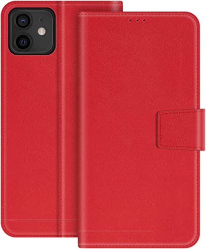 Étui à rabat iPhone 12 Pro antichoc rouge anti-rayure fonctionnel
