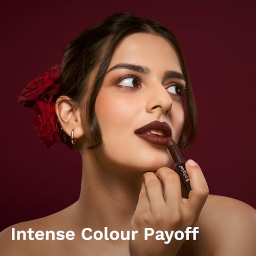 Image of Pilgrim Matte Me Up Bullet Lipstick 4.2g | Creamy, Lightweight, Bold, Non Drying | SPF 30 | Enriched With Hyaluronic Acid & Spanish Squalane | Lipstick for dusky skin tone | Chocolate Tease -32