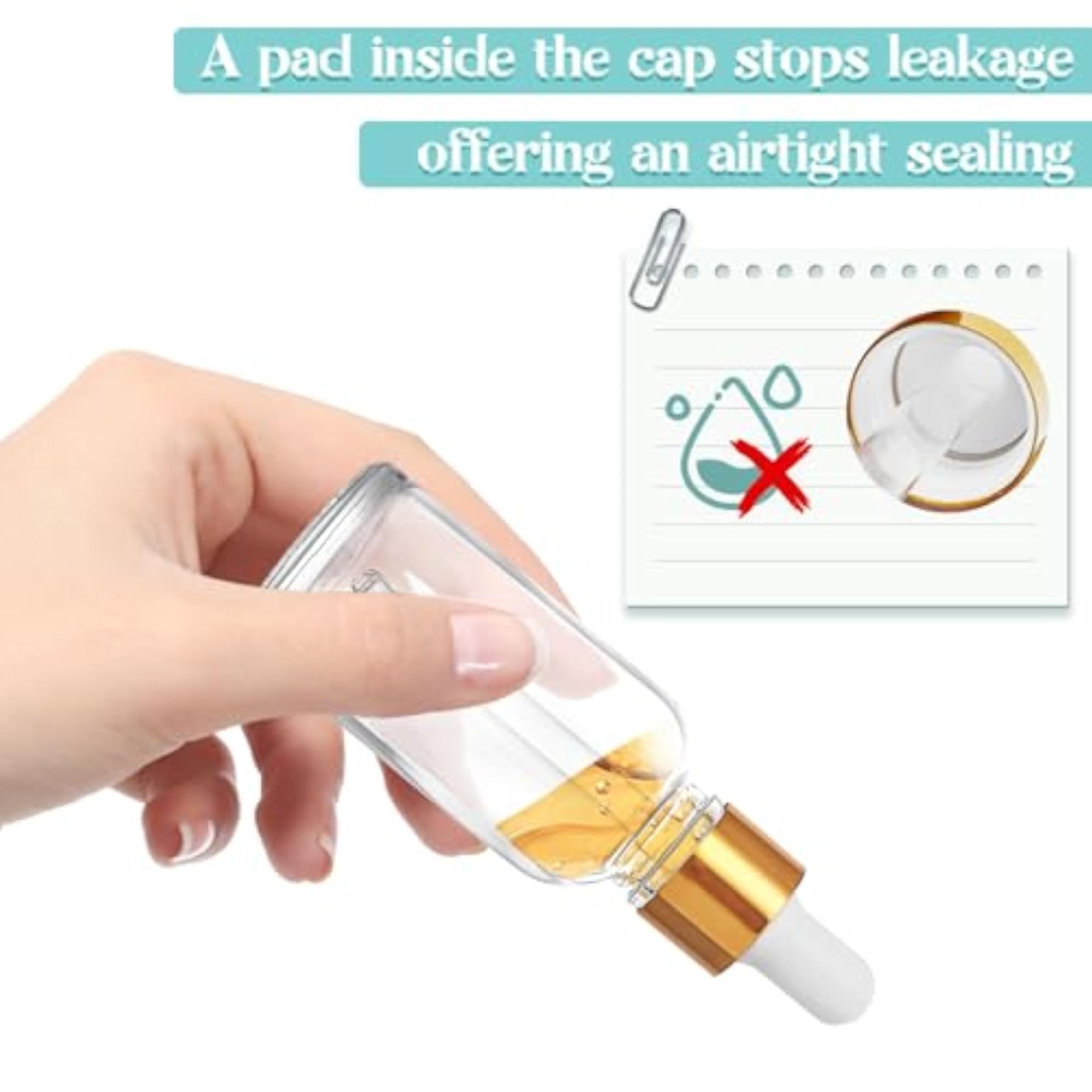 16Pcs 30ml Glass Dropper Bottles, Clear