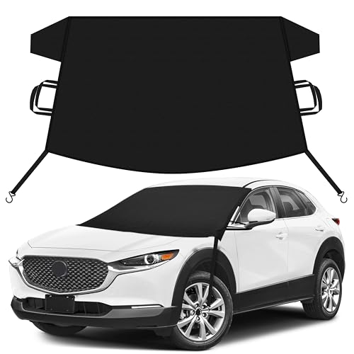 Image of EcoNour Car Snow Cover Compatible for Mazda CX-30 | Windshield Cover for Ice and Snow with S-Hook Straps | Heavy-Duty 600D Oxford Winter Car Cover, Waterproof & Anti-Slip
